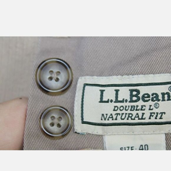 LL Bean Corduroy Mens 40x28.5" Classic Fit Khaki Pants Zipper Fly - Picture 7 of 7